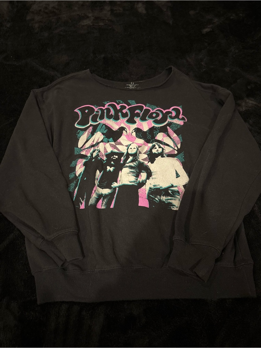 Black Pink Floyd Graphic Crewneck Sweatshirt size medium